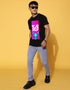 Twist Printed Black Regular T-Shirt